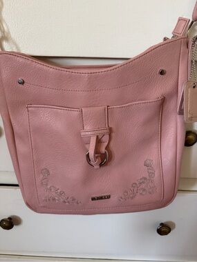 Rosetti Dusty Pink Floral Embossed Shoulder Bag